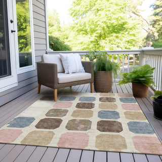 Piper Looms Chantille Geometric ACN1950 Linen Machine Washable Area Rug Outdoor Lifestyle Image Feature