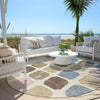 Piper Looms Chantille Geometric ACN1950 Linen Machine Washable Area Rug Round Outdoor Lifestyle Image Feature