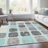 Piper Looms Chantille Geometric ACN1950 Teal Machine Washable Area Rug Lifestyle Image Feature