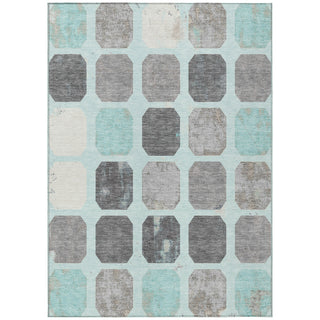 Piper Looms Chantille Geometric ACN1950 Teal Machine Washable Area Rug main image