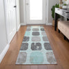 Piper Looms Chantille Geometric ACN1950 Teal Machine Washable Area Rug Runner Lifestyle Image Feature