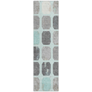 Piper Looms Chantille Geometric ACN1950 Teal Machine Washable Area Rug Runner Main Image