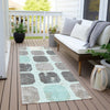 Piper Looms Chantille Geometric ACN1950 Teal Machine Washable Area Rug Runner Outdoor Lifestyle Image Feature