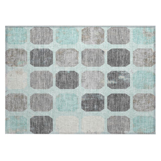Piper Looms Chantille Geometric ACN1950 Teal Machine Washable Area Rug Scatter Main Image