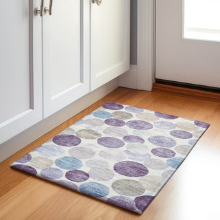 Piper Looms Chantille Geometric ACN1951 Plum Machine Washable Area Rug Scatter Lifestyle Image Feature