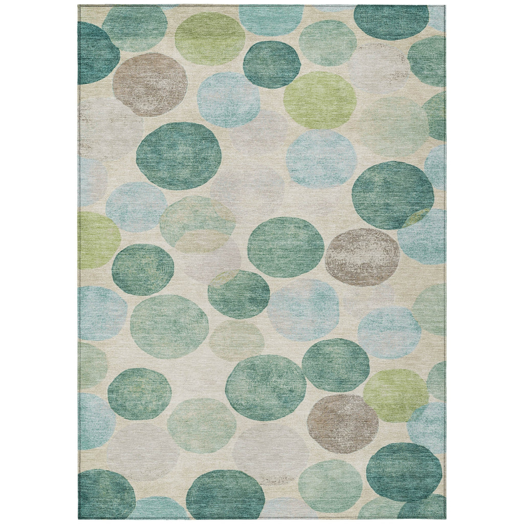 Piper Looms Chantille Geometric ACN1951 Teal Machine Washable Area Rug main image