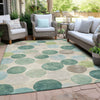 Piper Looms Chantille Geometric ACN1951 Teal Machine Washable Area Rug Outdoor Lifestyle Image Feature