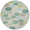 Piper Looms Chantille Geometric ACN1951 Teal Machine Washable Area Rug Round Main Image
