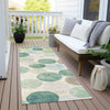 Piper Looms Chantille Geometric ACN1951 Teal Machine Washable Area Rug Runner Outdoor Lifestyle Image Feature