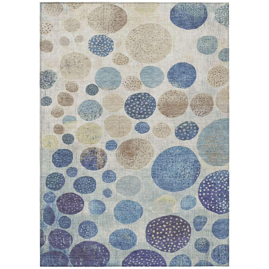 Piper Looms Chantille Geometric ACN1952 Navy Machine Washable Area Rug main image