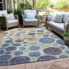 Piper Looms Chantille Geometric ACN1952 Navy Machine Washable Area Rug Outdoor Lifestyle Image Feature