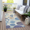 Piper Looms Chantille Geometric ACN1952 Navy Machine Washable Area Rug Runner Outdoor Lifestyle Image Feature