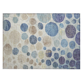 Piper Looms Chantille Geometric ACN1952 Navy Machine Washable Area Rug Scatter Main Image