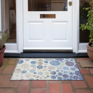 Piper Looms Chantille Geometric ACN1952 Navy Machine Washable Area Rug Scatter Outdoor Lifestyle Image Feature