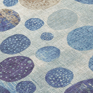 Piper Looms Chantille Geometric ACN1952 Navy Machine Washable Area Rug Swatch Image