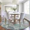 Piper Looms Chantille Geometric ACN1952 Sage Machine Washable Area Rug Round Lifestyle Image Feature