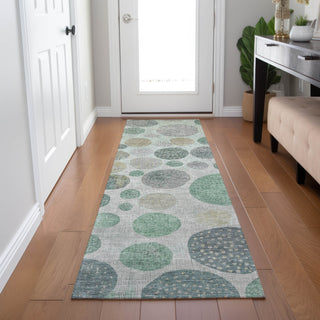 Piper Looms Chantille Geometric ACN1952 Sage Machine Washable Area Rug Runner Lifestyle Image Feature
