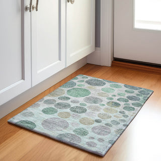 Piper Looms Chantille Geometric ACN1952 Sage Machine Washable Area Rug Scatter Lifestyle Image Feature
