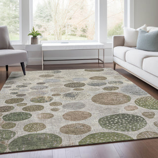 Piper Looms Chantille Geometric ACN1952 Taupe Machine Washable Area Rug Lifestyle Image Feature