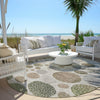 Piper Looms Chantille Geometric ACN1952 Taupe Machine Washable Area Rug Round Outdoor Lifestyle Image Feature