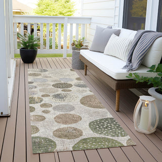 Piper Looms Chantille Geometric ACN1952 Taupe Machine Washable Area Rug Runner Outdoor Lifestyle Image Feature