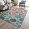 Piper Looms Chantille Geometric ACN1952 Teal Machine Washable Area Rug Lifestyle Image Feature