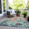 Piper Looms Chantille Geometric ACN1952 Teal Machine Washable Area Rug Outdoor Lifestyle Image Feature