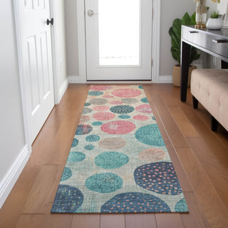 Piper Looms Chantille Geometric ACN1952 Teal Machine Washable Area Rug Runner Lifestyle Image Feature
