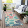 Piper Looms Chantille Geometric ACN1952 Teal Machine Washable Area Rug Runner Outdoor Lifestyle Image Feature