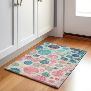 Piper Looms Chantille Geometric ACN1952 Teal Machine Washable Area Rug Scatter Lifestyle Image Feature