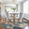 Piper Looms Chantille Floral ACN1953 Beige Machine Washable Area Rug Round Lifestyle Image Feature