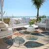 Piper Looms Chantille Floral ACN1953 Beige Machine Washable Area Rug Round Outdoor Lifestyle Image Feature