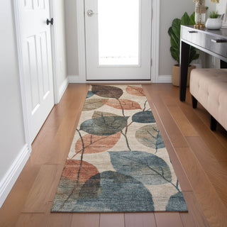 Piper Looms Chantille Floral ACN1953 Beige Machine Washable Area Rug Runner Lifestyle Image Feature