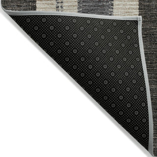 Piper Looms Chantille Stripes ACN1954 Black Machine Washable Area Rug Backing Image