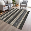 Piper Looms Chantille Stripes ACN1954 Black Machine Washable Area Rug Lifestyle Image Feature