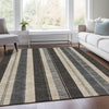 Piper Looms Chantille Stripes ACN1954 Black Machine Washable Area Rug Lifestyle Image Feature