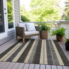 Piper Looms Chantille Stripes ACN1954 Black Machine Washable Area Rug Outdoor Lifestyle Image Feature