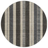 Piper Looms Chantille Stripes ACN1954 Black Machine Washable Area Rug Round Main Image
