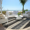 Piper Looms Chantille Stripes ACN1954 Black Machine Washable Area Rug Round Outdoor Lifestyle Image Feature