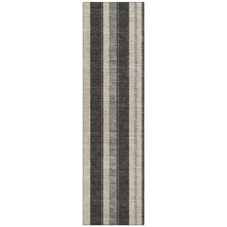 Piper Looms Chantille Stripes ACN1954 Black Machine Washable Area Rug Runner Main Image