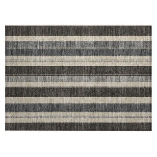 Piper Looms Chantille Stripes ACN1954 Black Machine Washable Area Rug Scatter Main Image