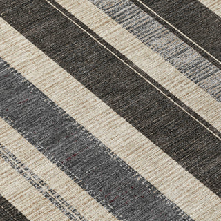 Piper Looms Chantille Stripes ACN1954 Black Machine Washable Area Rug Swatch Image
