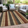 Piper Looms Chantille Stripes ACN1954 Chocolate Machine Washable Area Rug Outdoor Lifestyle Image Feature