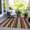 Piper Looms Chantille Stripes ACN1954 Chocolate Machine Washable Area Rug Outdoor Lifestyle Image Feature