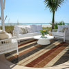 Piper Looms Chantille Stripes ACN1954 Chocolate Machine Washable Area Rug Round Outdoor Lifestyle Image Feature