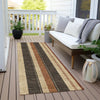 Piper Looms Chantille Stripes ACN1954 Chocolate Machine Washable Area Rug Runner Outdoor Lifestyle Image Feature