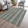 Piper Looms Chantille Stripes ACN1954 Green Machine Washable Area Rug Lifestyle Image Feature
