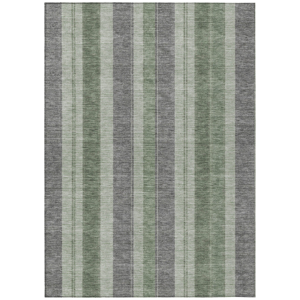 Piper Looms Chantille Stripes ACN1954 Green Machine Washable Area Rug main image