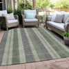 Piper Looms Chantille Stripes ACN1954 Green Machine Washable Area Rug Outdoor Lifestyle Image Feature