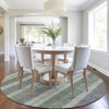 Piper Looms Chantille Stripes ACN1954 Green Machine Washable Area Rug Round Lifestyle Image Feature
